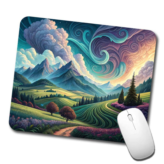 Abstract Pastels Landscape Low Profile Mouse Pad Mat