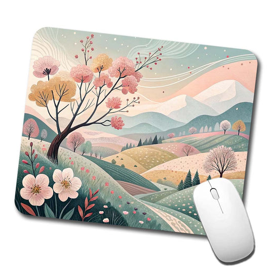 Abstract Spring Landscape Low Profile Mouse Pad Mat