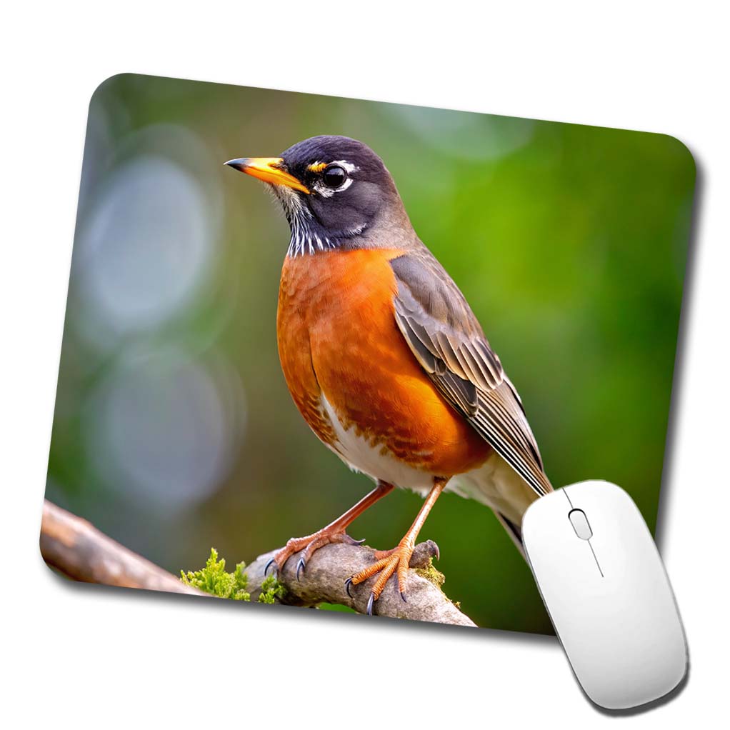 American Robin Backyard Bird Low Profile Mouse Pad Mat