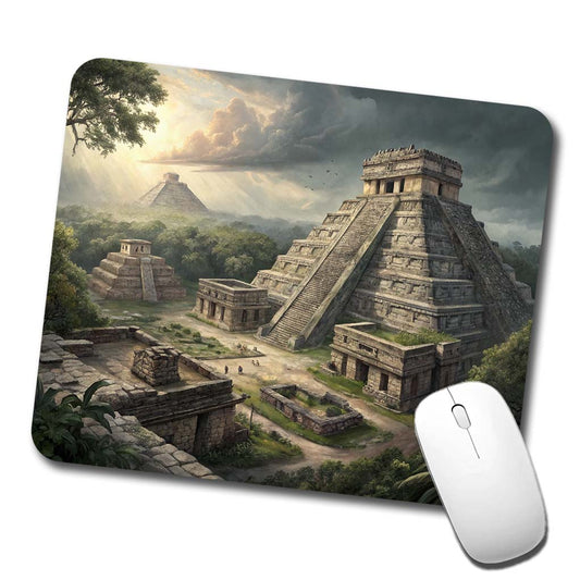 Ancient Maya Temples Step Pyramids Low Profile Mouse Pad Mat