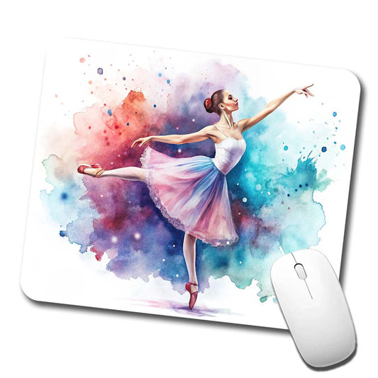 Ballet Dancer Watercolor Low Profile Mouse Pad Mat