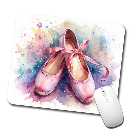 Ballet Slippers Watercolor Low Profile Mouse Pad Mat
