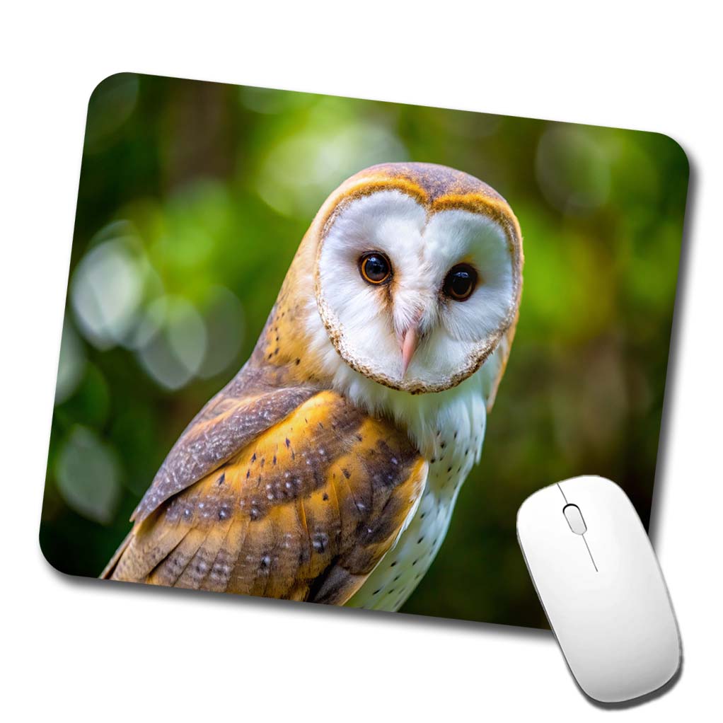 Barn Owl Raptor Bird Of Prey Low Profile Mouse Pad Mat