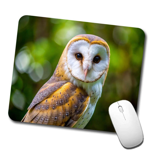 Barn Owl Raptor Bird Of Prey Low Profile Mouse Pad Mat
