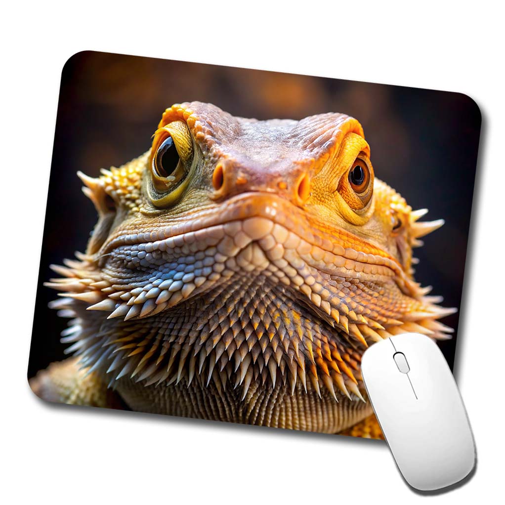 Bearded Dragon Lizard Reptile Face Low Profile Mouse Pad Mat
