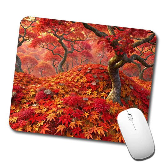 Beautiful Autumn Fall Leaves Low Profile Mouse Pad Mat