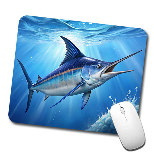 Blue Marlin Fish Low Profile Mouse Pad Mat