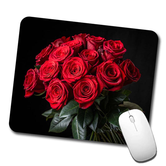 Bouquet Of Red Roses Love Valentine's Day Low Profile Mouse Pad Mat