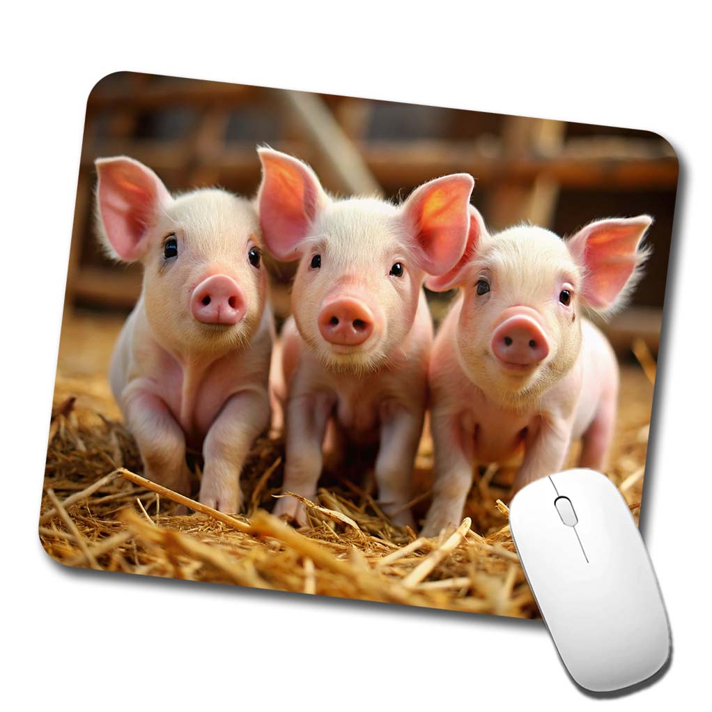 Bunch of Pink Baby Pigs Low Profile Mouse Pad Mat