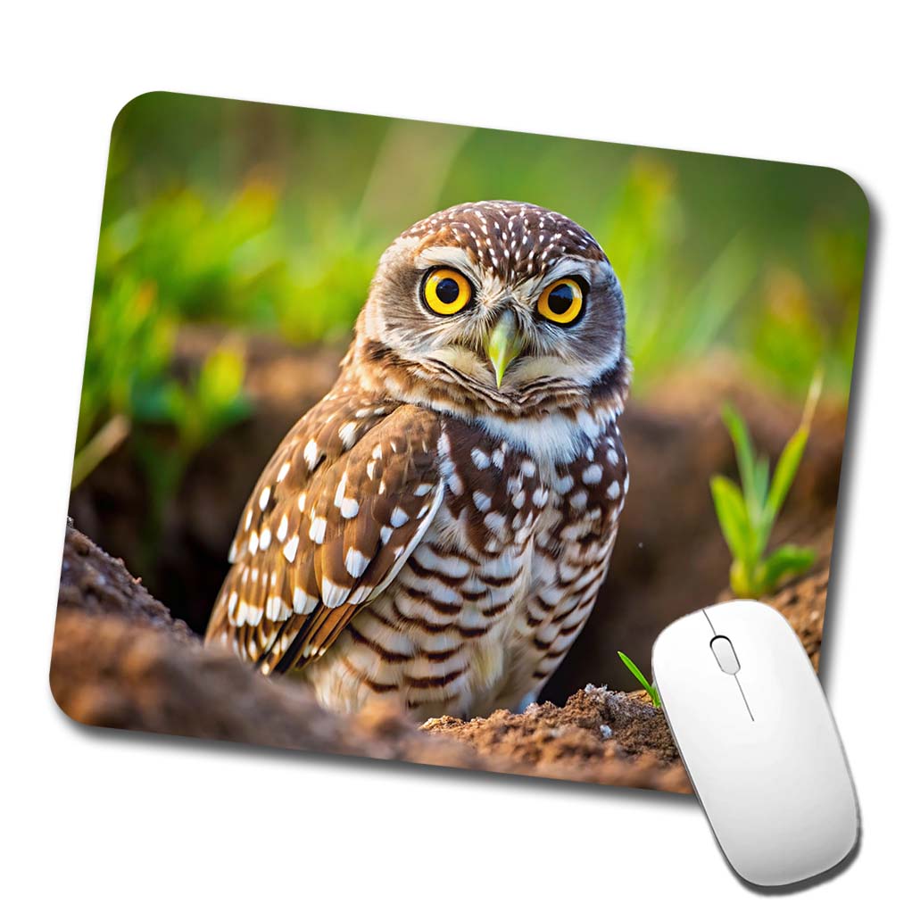 Burrowing Owl Raptor Bird Of Prey Low Profile Mouse Pad Mat