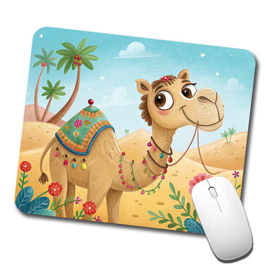Camel Children's Illustration Style Low Profile Mouse Pad Mat