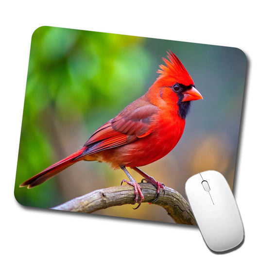 Cardinal Backyard Bird Low Profile Mouse Pad Mat