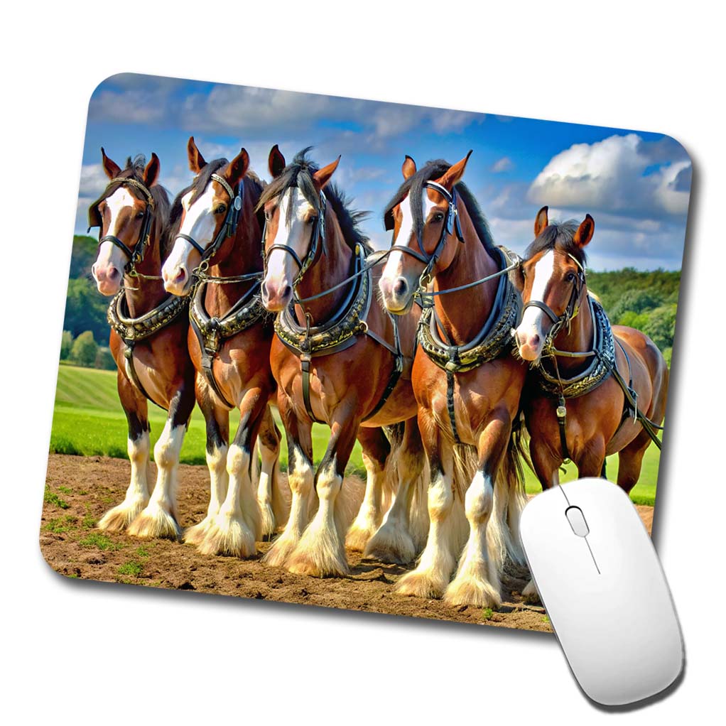 Clydesdale Horses Low Profile Mouse Pad Mat