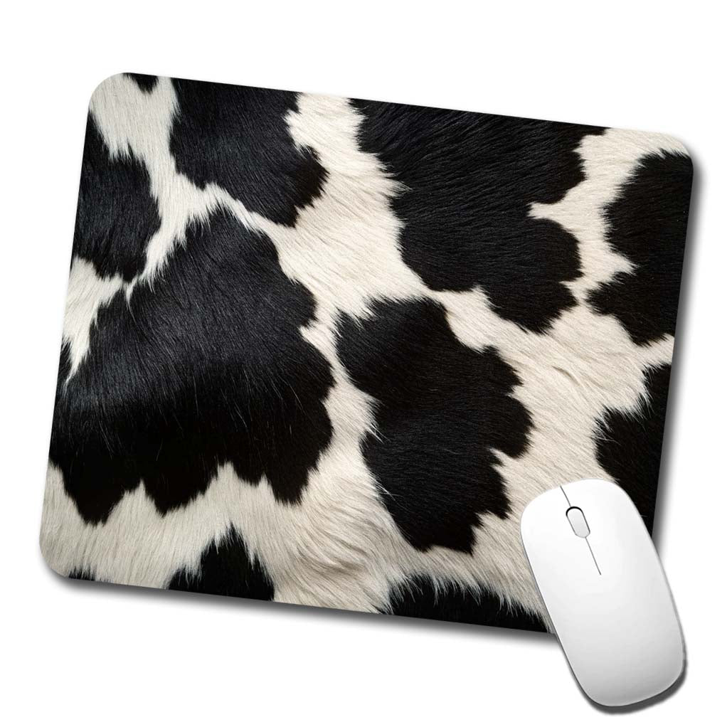 Cow Pattern Black and White Low Profile Mouse Pad Mat