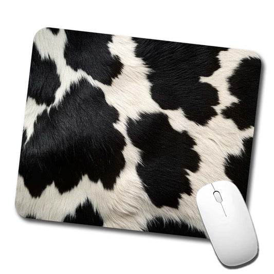 Cow Pattern Black and White Low Profile Mouse Pad Mat