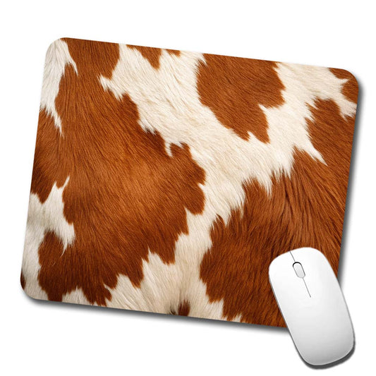 Cow Pattern Brown and White Low Profile Mouse Pad Mat