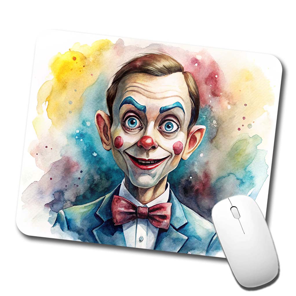 Creepy Ventriloquist Dummy Watercolor Low Profile Mouse Pad Mat