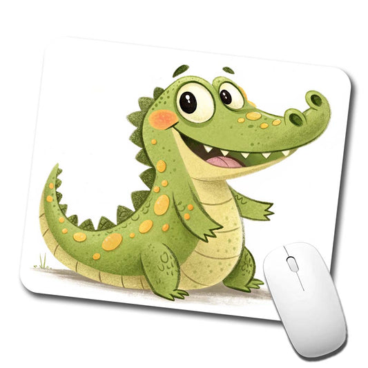 Crocodile Children's Illustration Style Low Profile Mouse Pad Mat