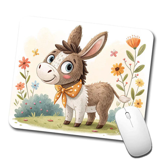 Donkey Children's Illustration Style Low Profile Mouse Pad Mat