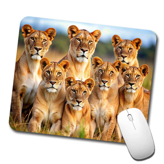 Female Lions Low Profile Mouse Pad Mat