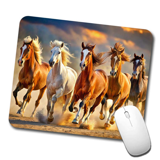 Galloping Horses Low Profile Mouse Pad Mat