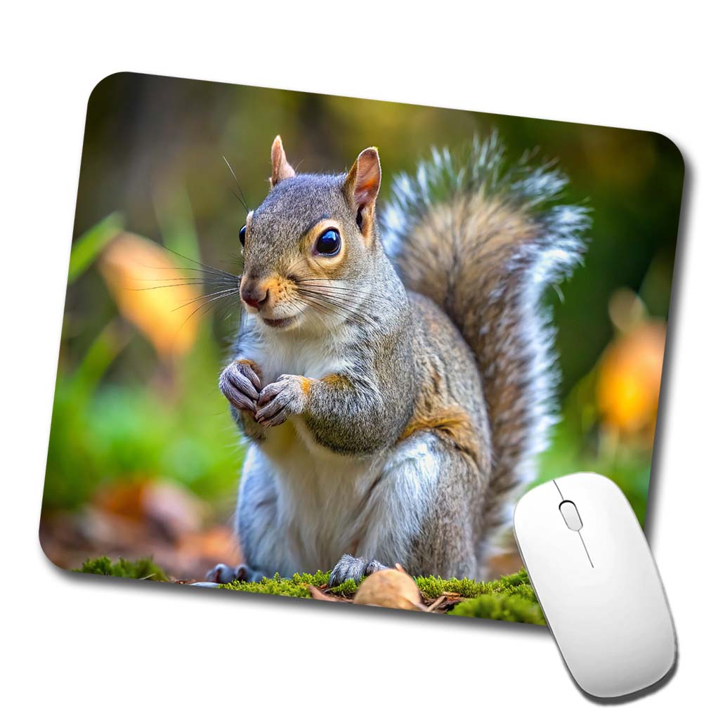 Gray Squirrel Low Profile Mouse Pad Mat
