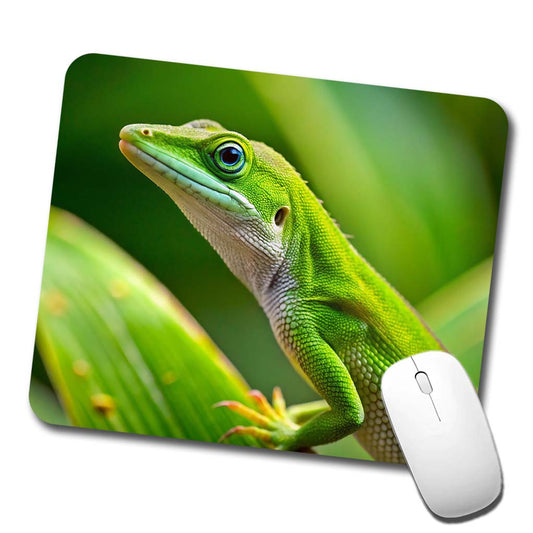 Green Anole Lizard Reptile Low Profile Mouse Pad Mat