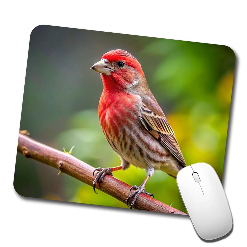 House Finch Backyard Bird Low Profile Mouse Pad Mat