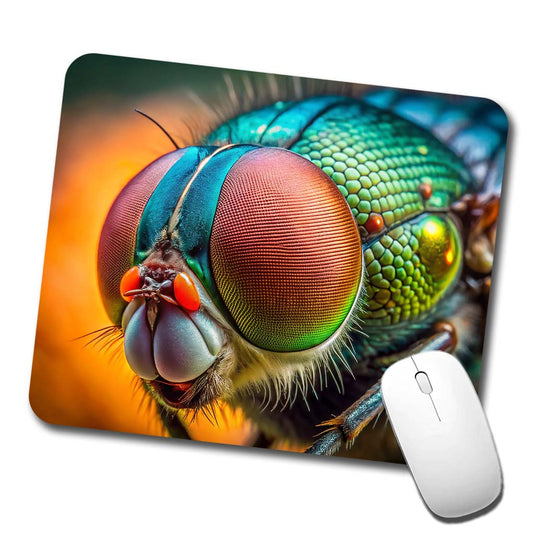 Housefly Fly Eyes Close-up Low Profile Mouse Pad Mat