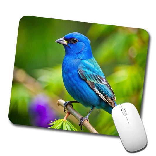 Indigo Bunting Backyard Bird Low Profile Mouse Pad Mat