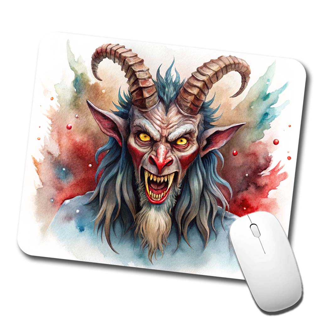 Krampus Watercolor Low Profile Mouse Pad Mat