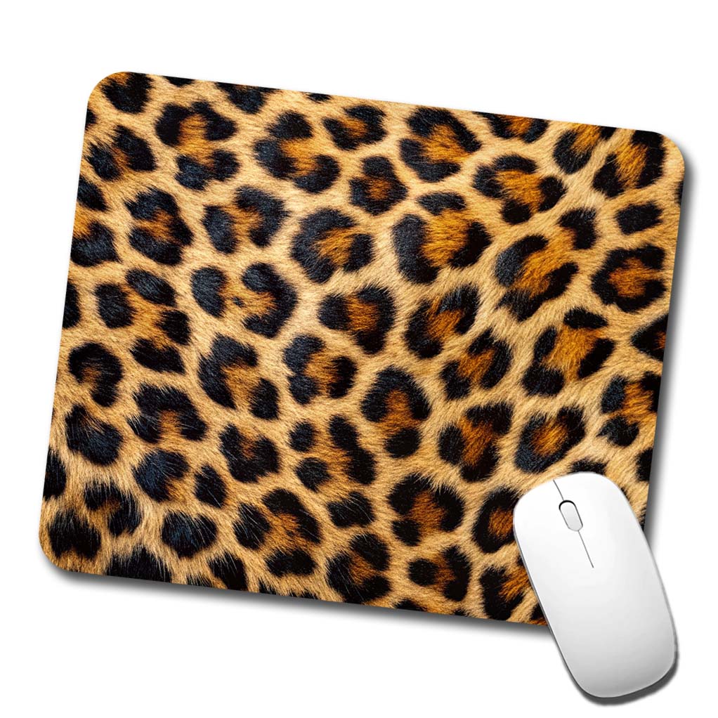 Leopard Spots Fur Pattern Low Profile Mouse Pad Mat