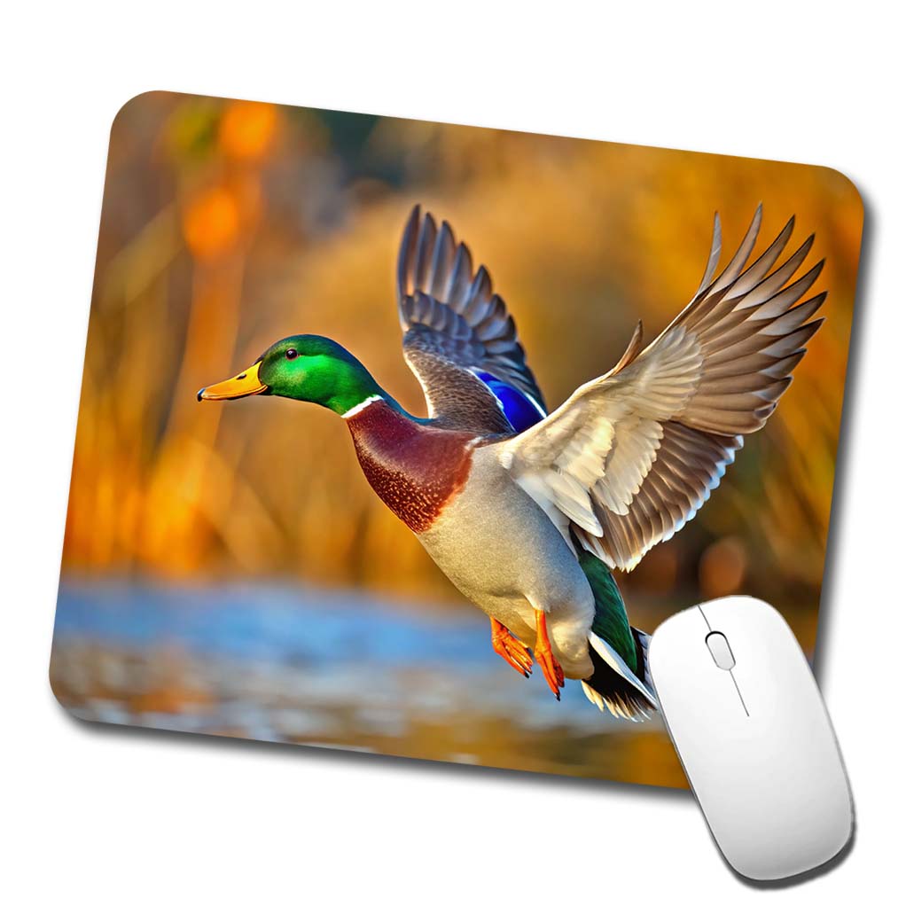Mallard Duck Flying Low Profile Mouse Pad Mat