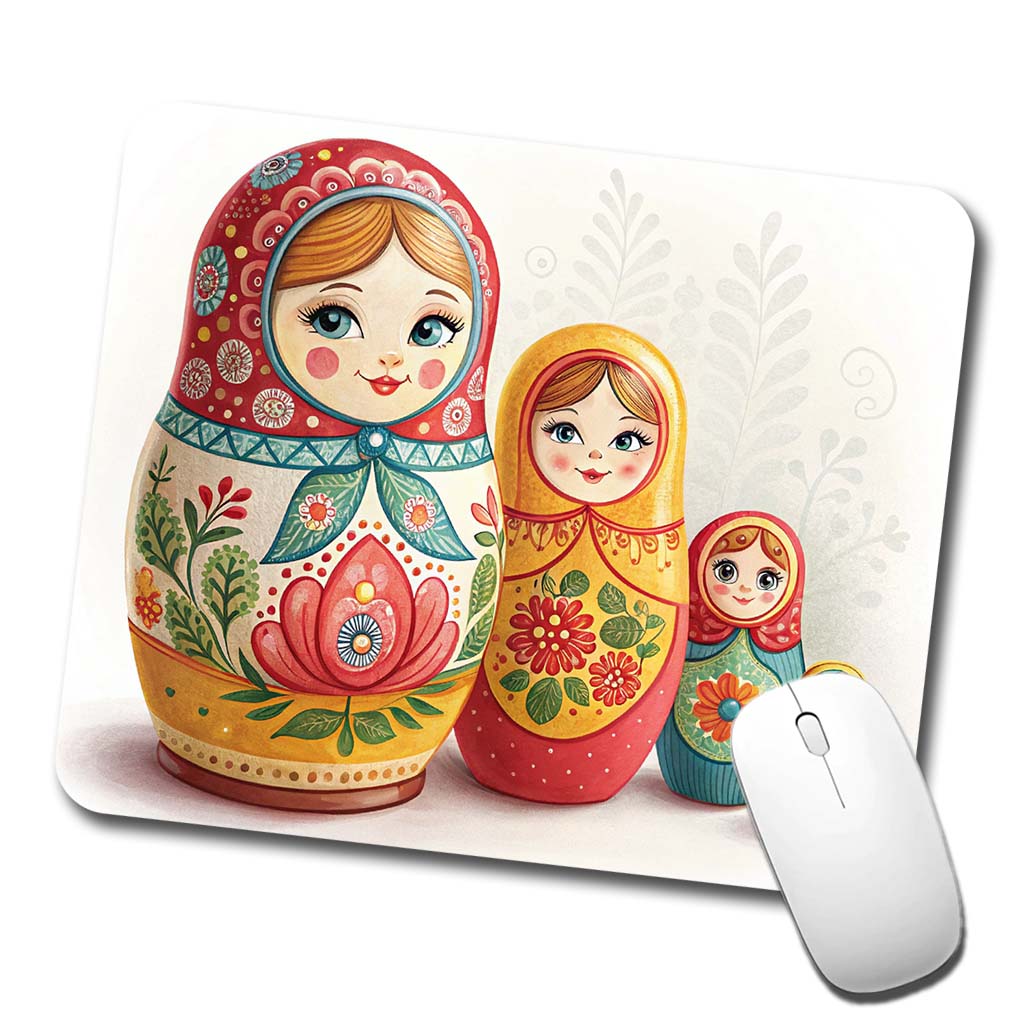 Matryoshka Russian Nesting Dolls Low Profile Mouse Pad Mat