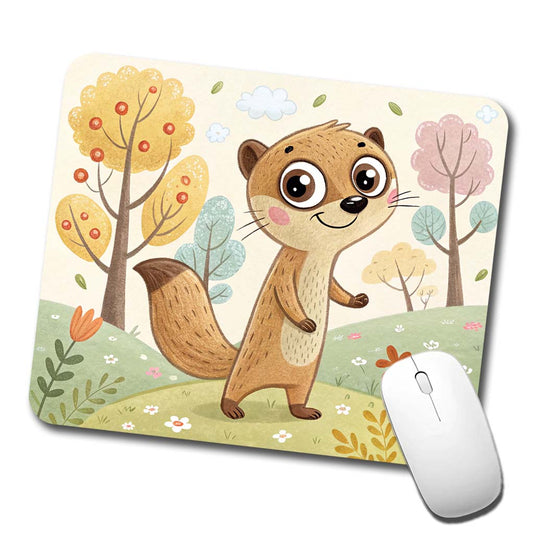 Mongoose Children's Illustration Style Low Profile Mouse Pad Mat