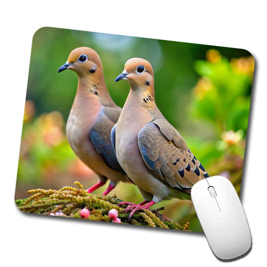 Mourning Doves Backyard Bird Low Profile Mouse Pad Mat