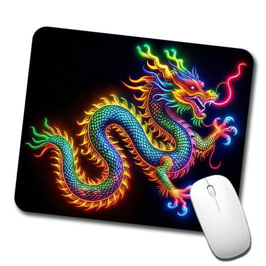Neon Asian Dragon Low Profile Mouse Pad Mat