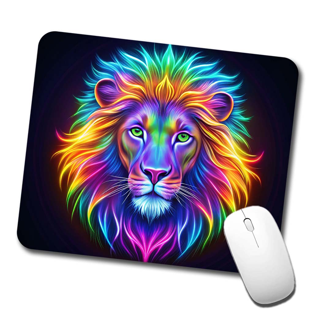 Neon Lion Low Profile Mouse Pad Mat