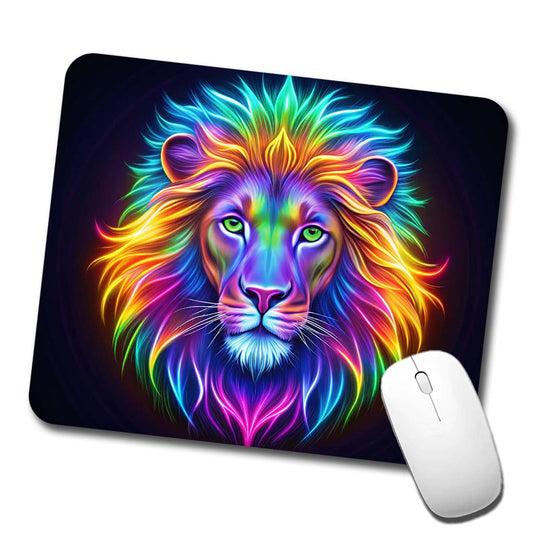 Neon Lion Low Profile Mouse Pad Mat