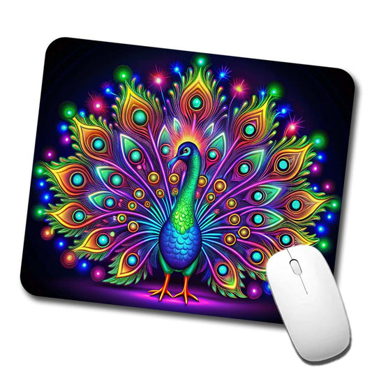 Neon Peacock Low Profile Mouse Pad Mat