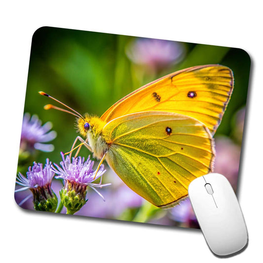 Orange Sulphur Butterfly Low Profile Mouse Pad Mat