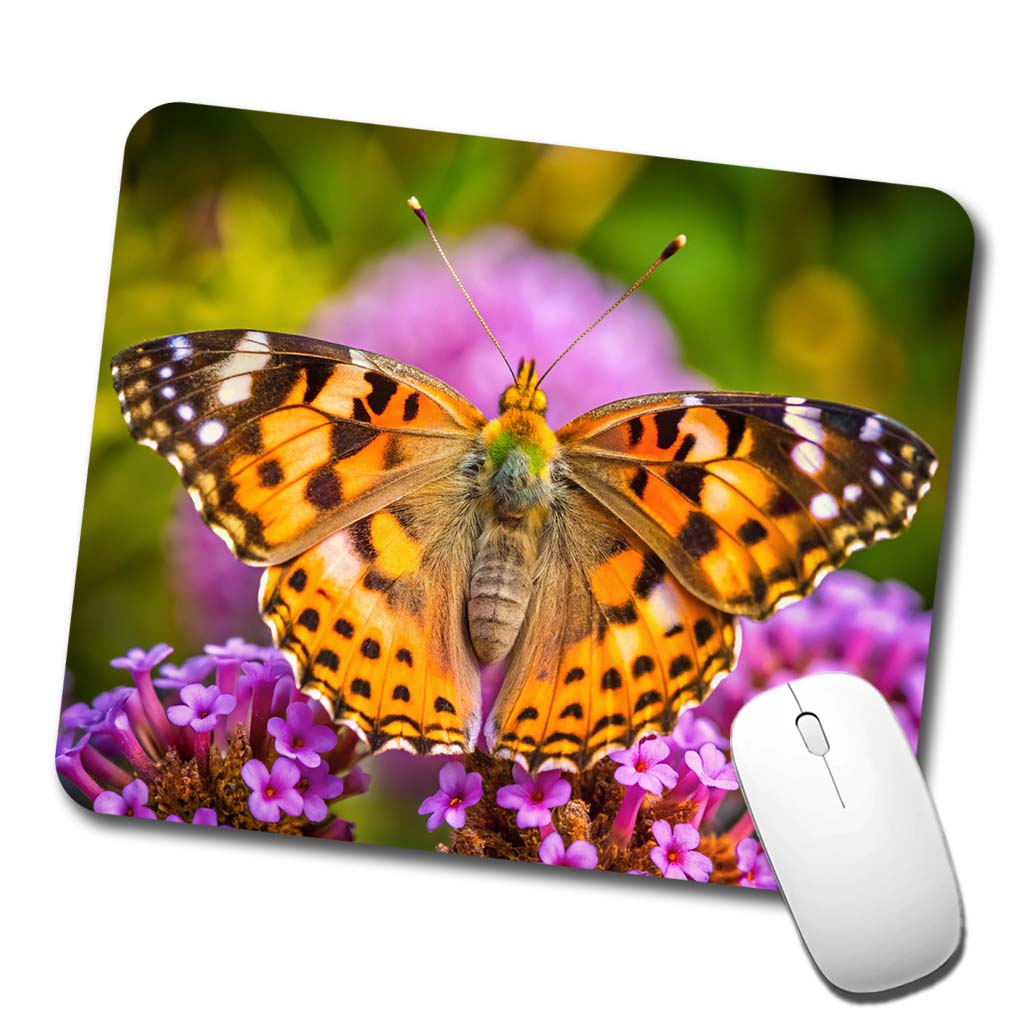 Painted Lady Butterfly Low Profile Mouse Pad Mat