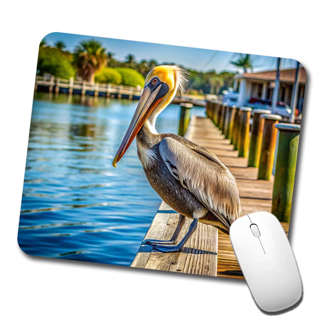 Pelican On Dock Low Profile Mouse Pad Mat