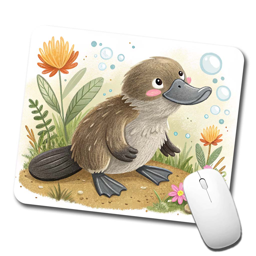 Platypus Children's Illustration Style Low Profile Mouse Pad Mat