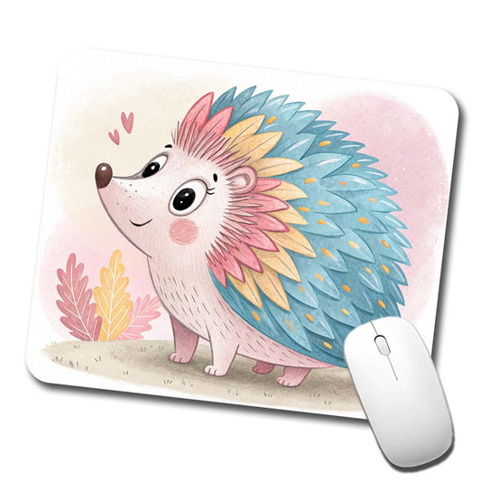 Porcupine Children's Illustration Style Low Profile Mouse Pad Mat