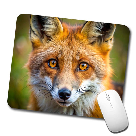 Red Fox Face Low Profile Mouse Pad Mat