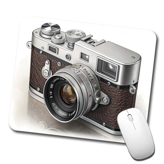 Retro 35mm Photography Camera Low Profile Mouse Pad Mat