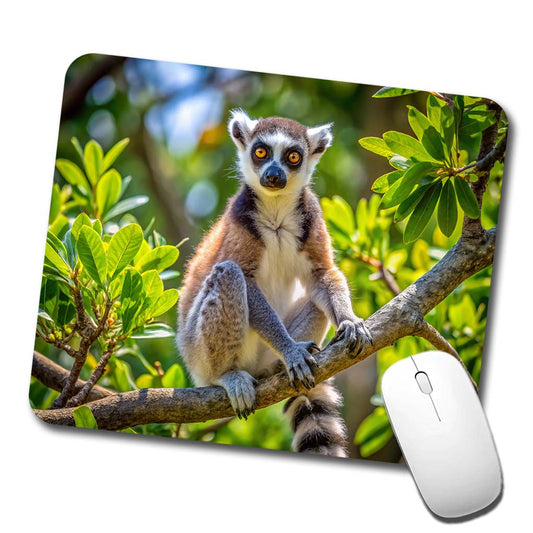 Ring-Tailed Lemur In Tree Low Profile Mouse Pad Mat