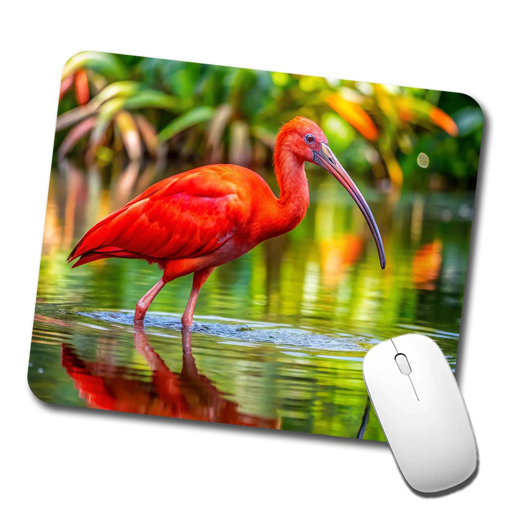 Scarlet Red Ibis Tropical Bird Low Profile Mouse Pad Mat