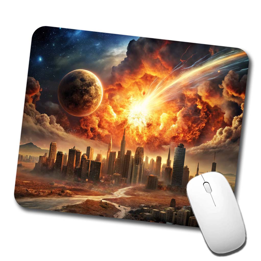 Sci-fi Doomsday End of the World Explosion Low Profile Mouse Pad Mat